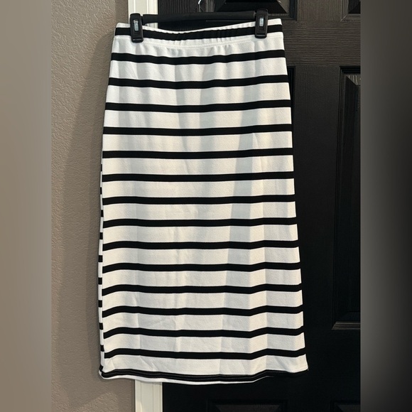 SHEIN Dresses & Skirts - SHEIN Black and White Striped Midi Skirt